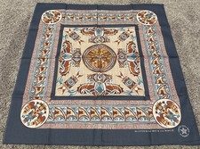 Vtg Southwestern Tribal Handkerchief Bandana Slate Thunderbird Western USA