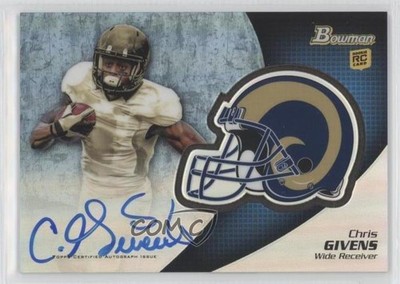 2012 Bowman Chrome Rookie Auto Chris Givens #BCRA-CGR Auto 7eo