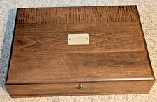 Reed Barton Wood Tarnish Resistant Silverware Vtg Wooden Storage Chest Box