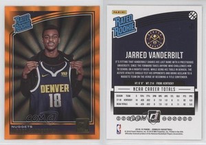 2018 Panini Donruss Rated Rookies Holo Orange Laser Jarred Vanderbilt Rookie RC