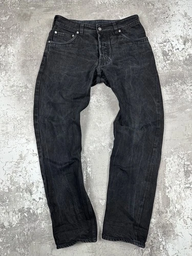 HEBTROCO CANDIANI Selvedge DENIM JEANS ITALY JET BLACK DESIGNER 34/32 - product listing photo