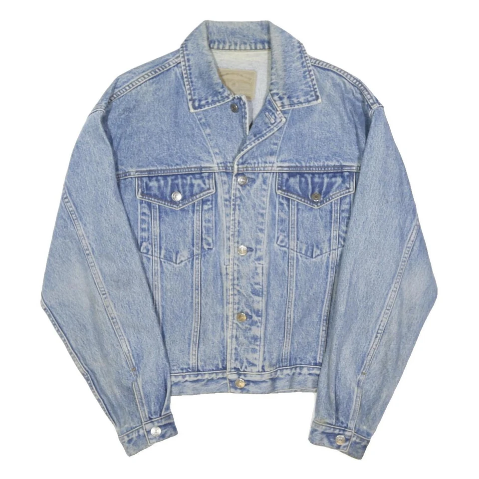 GAP Veste En Jean Homme Bleu Coton Mélangé Fermeture Boutonnée Léger - Photo 1/4