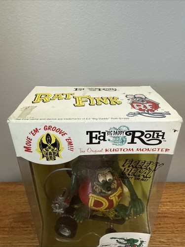 Vintage - Rat Fink Action Figure On Skateboard Ed Big Daddy Roth Jonzo Open Box - Picture 4 of 12