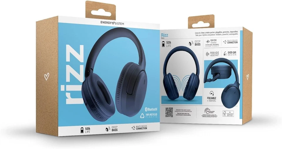 Energy Sistem Rizz可折叠蓝牙耳机带50小时电池,快速充电 — 第 3/4 张图片