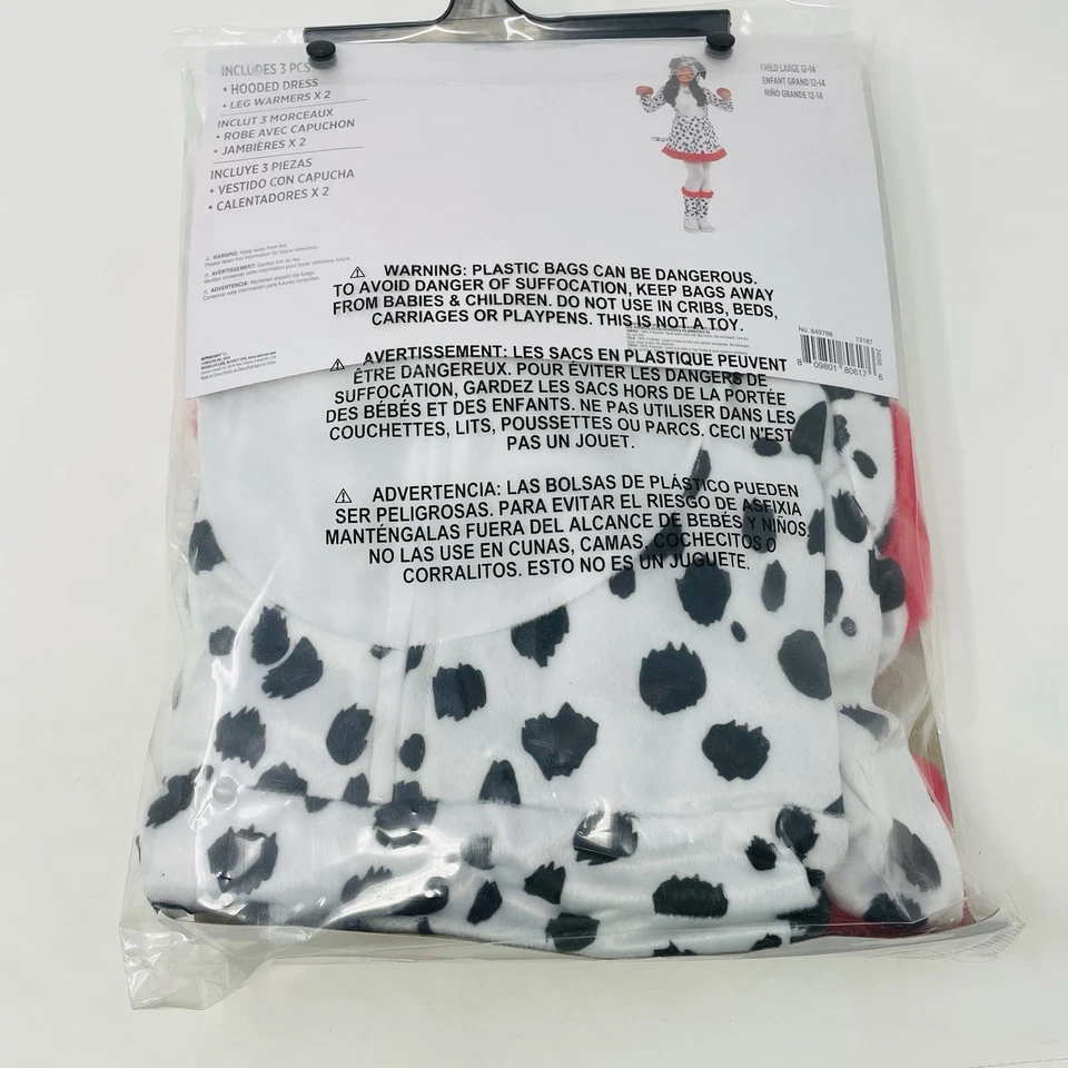 Vestido Disfraz Dálmata Punteado Perrito Jóvenes Niñas Grande 12/14 Halloween Blanco 470 Foto 4 de 4