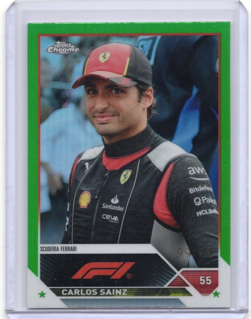 2023 Topps Chrome Formula 1 - F1 Drivers Carlos Sainz #19 Green Refractor /99