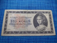 🇨🇿 Czechoslovakia 100 korun 1945   P-67a  Banknotes 122525-3