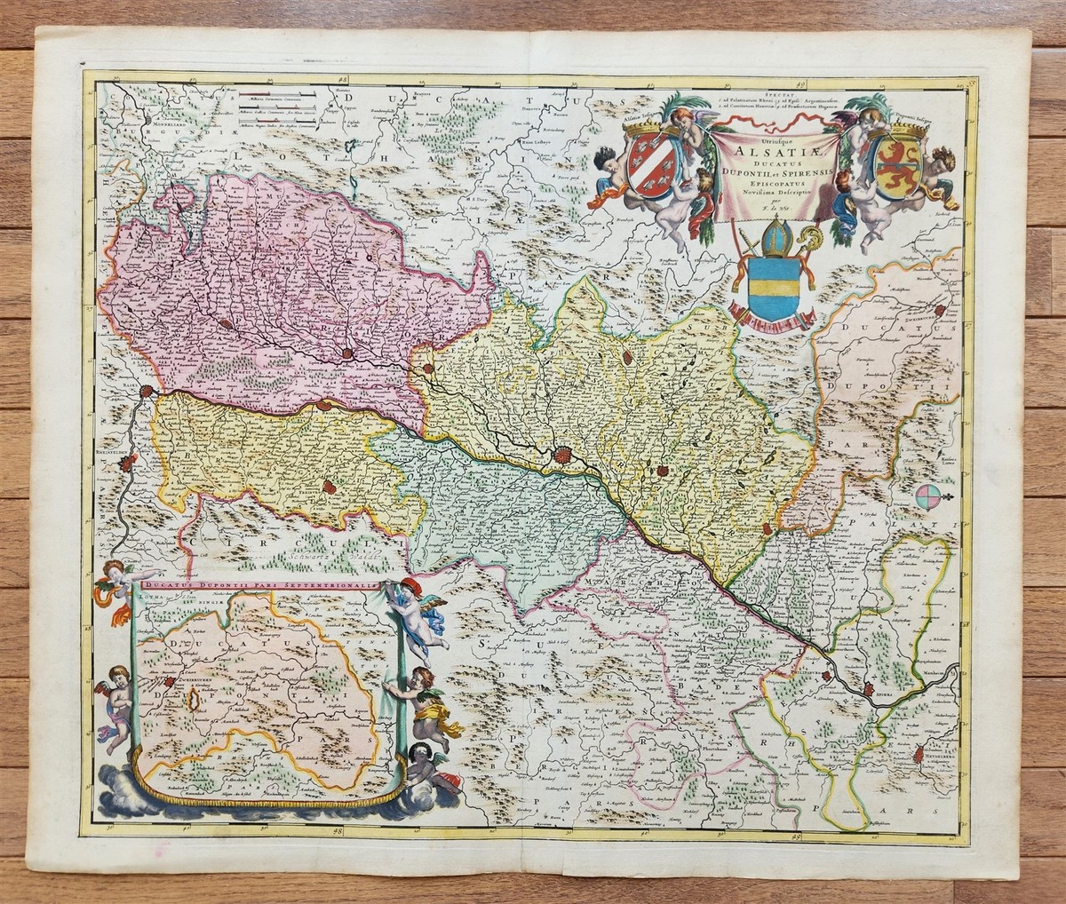 フランスアンティーク　MAP 1690 ALSACE FRANCE antique MAP by Frederick de Wit 17th CENTURY