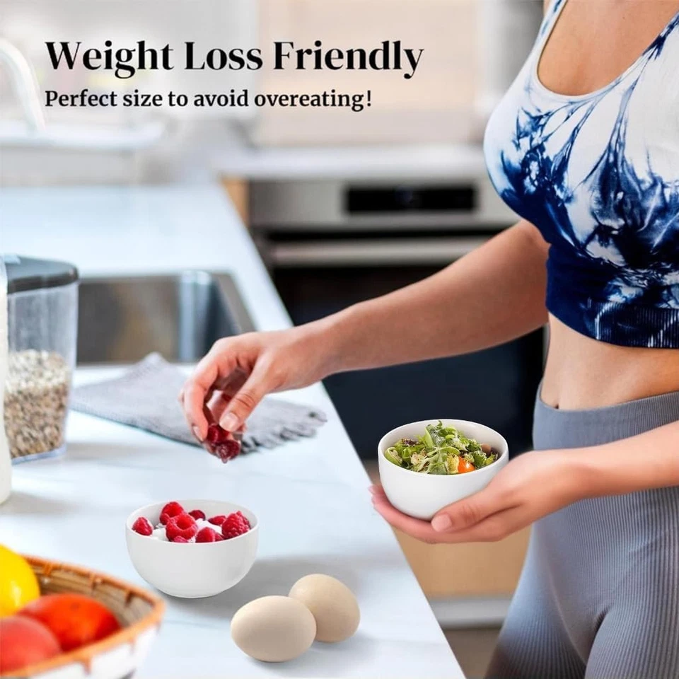 Набор из 6 керамических десертных чаш для мороженого 10 унций — фарфоровые маленькие бо - Изображение 3 из 4