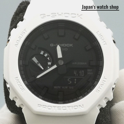 時計 G-SHOCK GA-2100-7AJF CASIO G-SHOCK GA-2100-7AJF White Black Carbon Core Analog Men`s