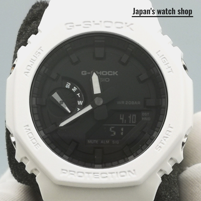 G-SHOCK GA-2100 ホワイト/ブラック CASIO G-SHOCK GA-2100-7AJF White Black Carbon Core Analog Men`s
