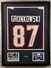 Rob Gronkowski Signed Jersey Framed W/ COA New England Patriots Navy Auto