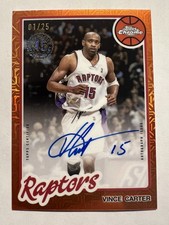 2025-26 Topps Chrome Vince Carter Auto 1/25 Orange On Card #80CA2-VC Raptors