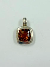 David Yurman SS 14MM Citrine Albion Enhancer Pendant   [115DuW]