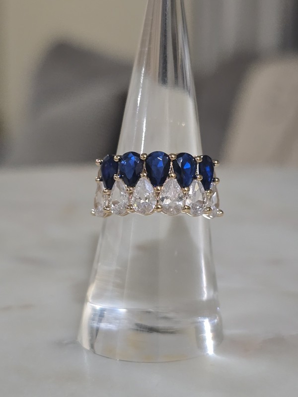 Size 7 Bomb Party Sept 2025 Ring "Take The Starry Path" RG99464 Sapphire on Gold