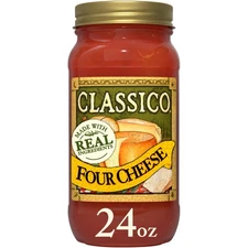 (4 pack) Classico Four Cheese Spaghetti Pasta Sauce, 24 oz. Jar