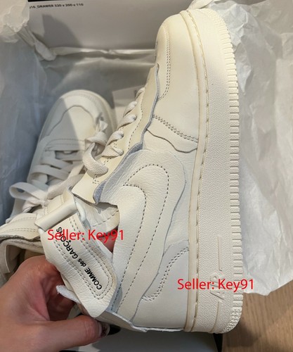 New Nike x Comme des Garçons Air Force Mid Sneakers Off White US 6.5W EU 37.5 - Picture 5 of 10