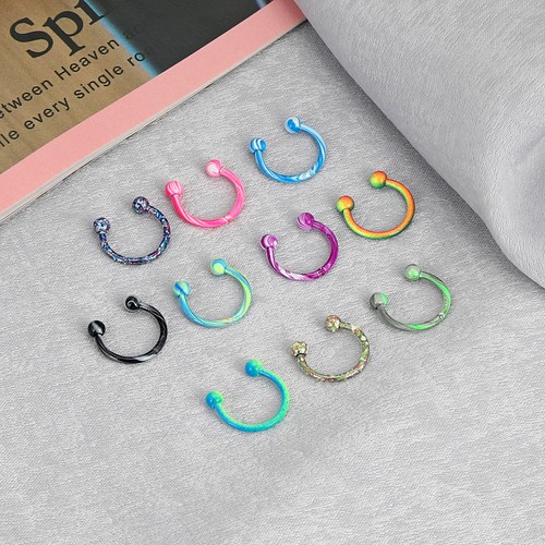 5-18PCS Septum Rings 316L Steel Horseshoe Lip Helix Daith Nose Hoop 14g 16g 20g - Picture 5 of 14