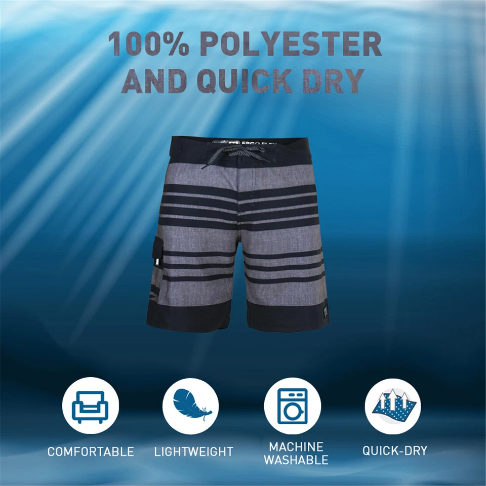 Pantalones cortos de tabla para hombre/adolescente surf activo bañador playa tomar el sol deporte Foto 3 de 4