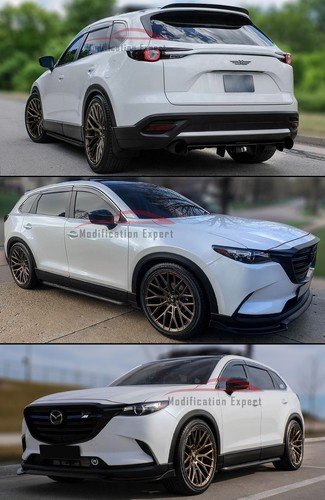 For 2016-2023 Mazda CX-9 CX9 Chrome Trim Smoked Tinted Window Visor Rain Guard - Picture 5 of 5