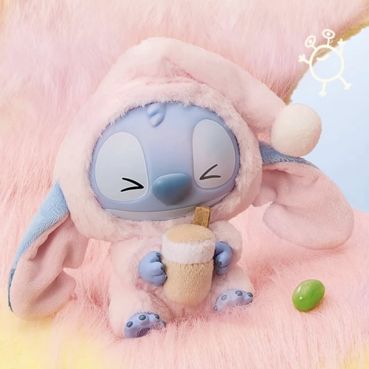 Miniso Stitch Eat Something Before Sleep -Milk Tea Desire Figure