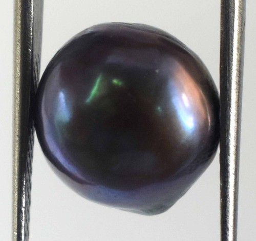 6.55 Ct Natural Round Tahitian Grayish Black South Sea Pearl Gemstone C3537 - Picture 7 of 9