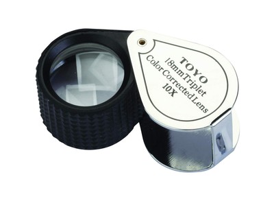 Toyo Professional 10X Magnifying Jewelers Loupe with 18mm Triplet Lens, Chrome