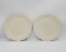 Lot Of 2 Home And Garden Party Veranda 11"W Dinner Stoneware Plate Basket Weave