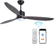 60 Inch Indoor Outdoor Smart Ceiling Fans with Lights and Remote, 6 Speed Quiet