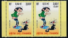 Timbre France  P3371A** PAIRE  DU CARNET JOURNEE DU TIMBRE 2001