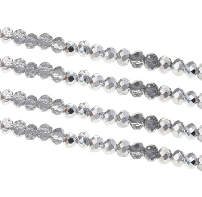 40 TSCHECHISCHE KRISTALL GLASPERLEN 3mm Silber Pulver Luxus Crystal Perlen X261