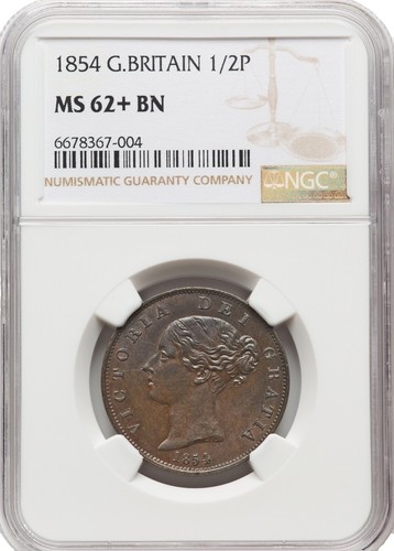 Great Britain 1854 Penny K-739 NGC VF35 BN NO REVERSE COLONS | eBay