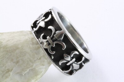 Fleur de Lys ROYAL LILIEN GOTHIC BANDRING LILIE EDELSTAHL RING / 515