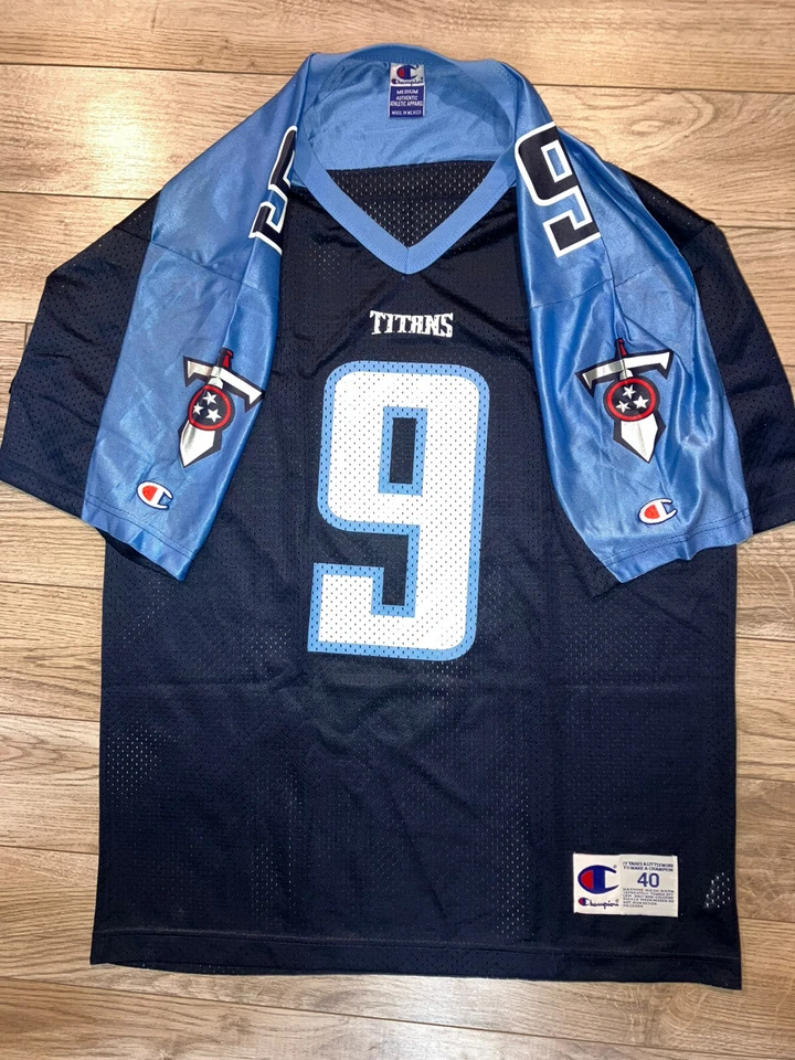 Футболка чемпиона НФЛ Стива Макнейра No9 Tennessee Titans размер 40 Small S мужская - Изображение 2 из 4