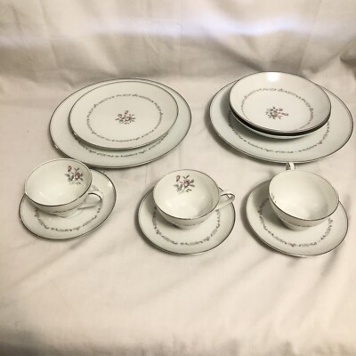 11 PC Noritake China 6109 Mayfair Dinnerware Set Tea Cup & Saucer Salad Bowl