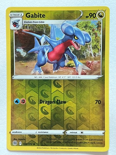 Gabite 108/172 Reverse Holo Uncommon Brilliant Stars Pokemon - Picture 9 of 12