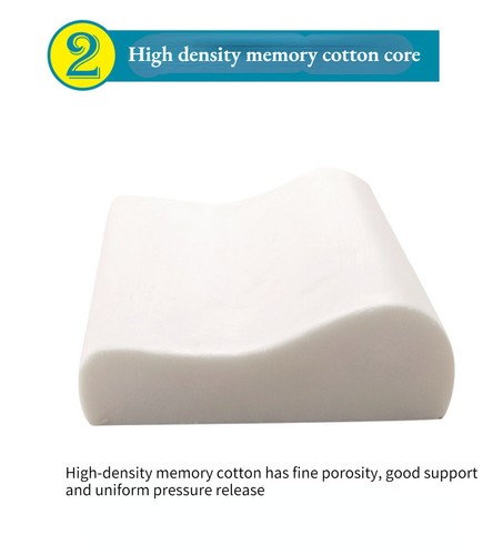 Memory Foam Pillow Cervical Contour Orthopedic Neck Support Pillows + Pillowcase - Picture 7 of 13