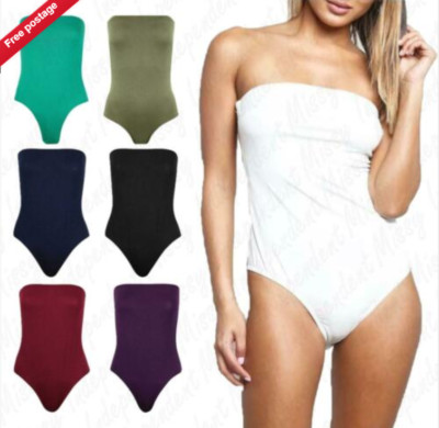 Damen Frauen ärmellos Boobtube Uni Body