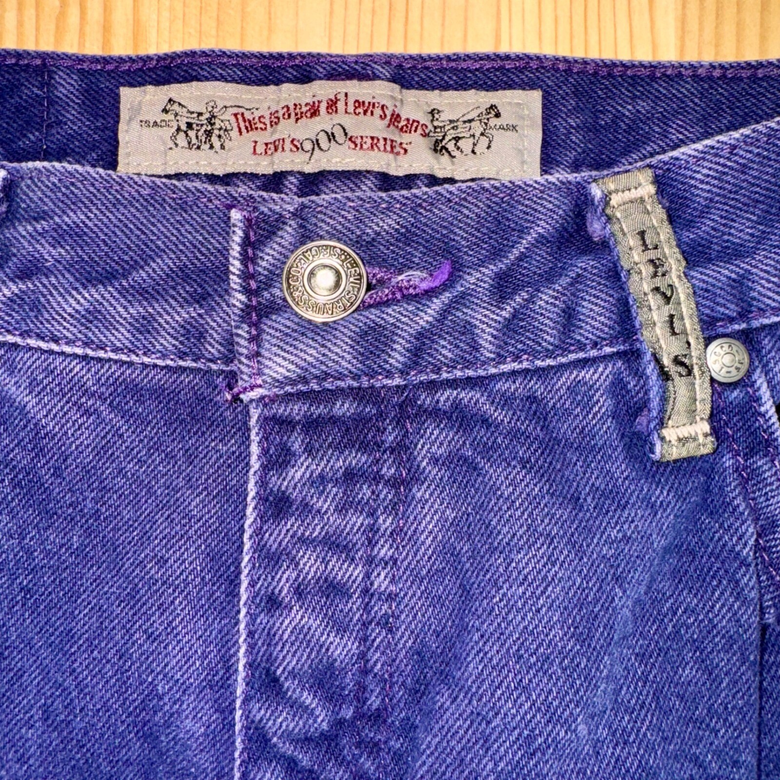 Vintage Levi's 900 High Waist Purple Jeans Size 13 30W 100% Cotton Made in USA