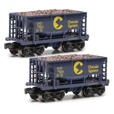 O Gauge 2-Piece Ore Cars - CHESSIE SYSTEM (blue) - New Item - Never Ran