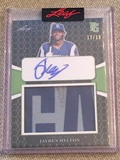 JAYDEN HYLTON 2021 Leaf Perfect Game Jersey Patch Autograph #17/19 STETSON