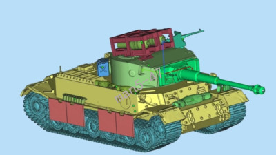 3D Printed 1/72 D Series Tiger P Heavy Tank Model Unpainted