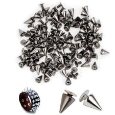 100x Punk Cone Metal Spikes Rivets Studs Screw Back for Clothing Jacket Leather