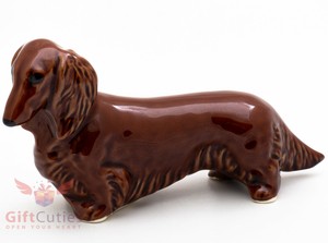 Porcelain Figurine Of The Long Haired Dachshund Dog Ebay