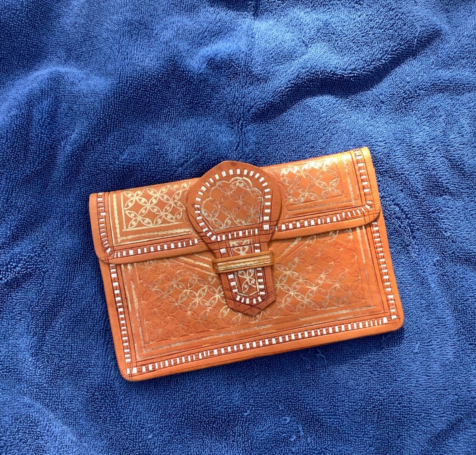 Vintage Moroccan leather clutch wallet - image 1