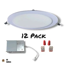 LZHOME 8 inch LED Recessed Ceiling Lights with Junction Box - 12-Pack (White)