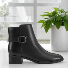 Easy Spirit Women's Black Sahara Round Toe Block Heel Casual Booties Size 8M NIB