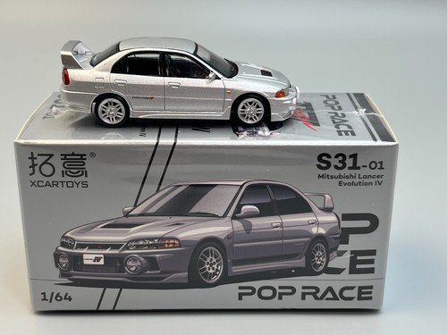 Mitsubishi Lancer Evolution IV Silver with engine 1/64 Scale Poprace - Picture 14 of 17