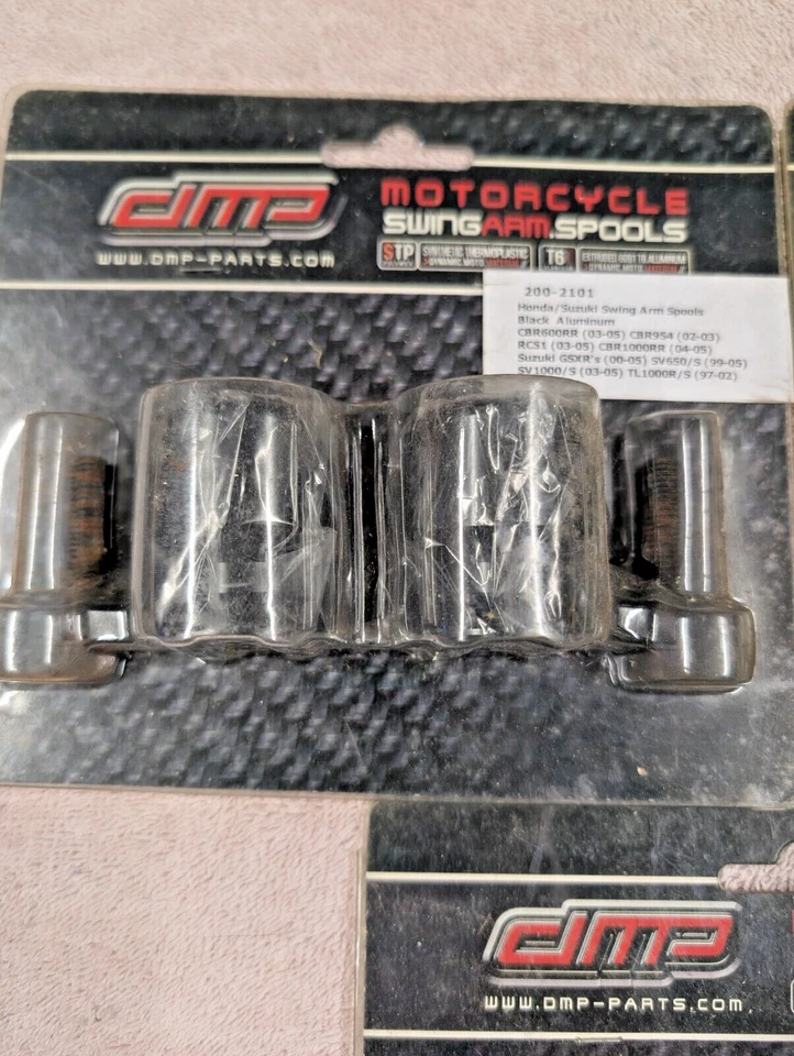 3 juegos nuevos de carretes basculantes de aluminio DMP Yamaha Honda Kawasaki Suzuki plateado negro Foto 2 de 4