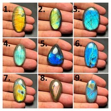 Natural Labradorite Cabochon Semi Precious Gemstone For Jewelry Making J 9581